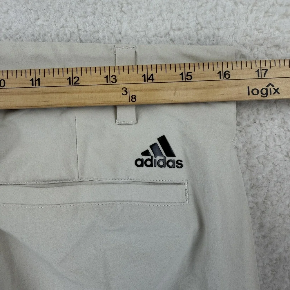 Adidas Golf Pants Mens 32x32 Beige‎ Stretch Flat Front Performance Talc AF1707